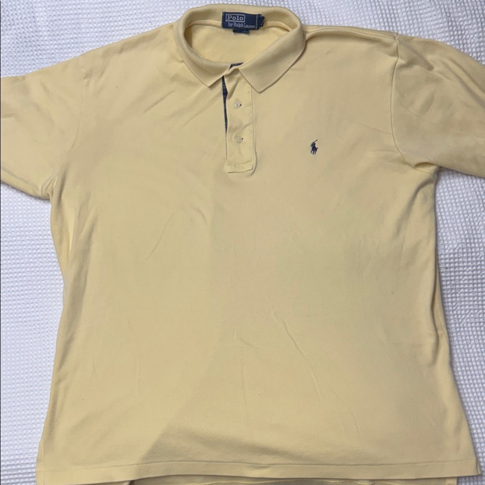 Polo by Ralph Lauren Men's Soft Yellow Polo Shirt - Large